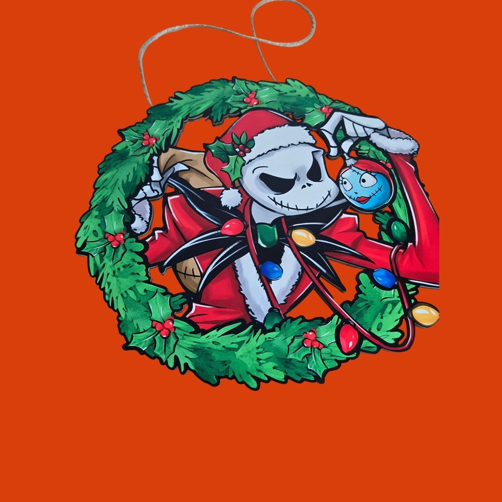 Jack Skellington Nightmare Before Christmas Wooden Wreath Wall Hanging Decor